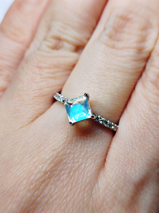 Blue moonstone ring